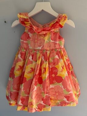 Janie and Jack Coral Floral Toddler Dress